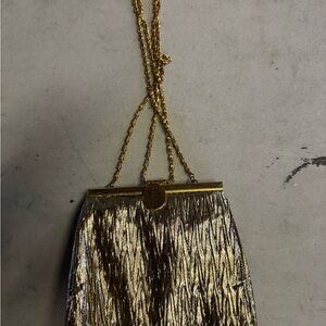 La Regale Gold and Silver Clutch/Shoulder Bag VTG